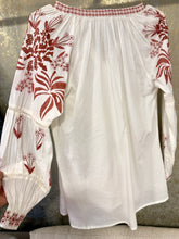 Cargar imagen en el visor de la galería, BLUSA BOHO BLANC/RED

