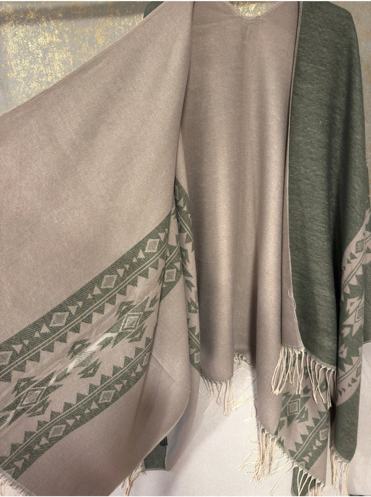 PONCHO ETNIC KAKI
