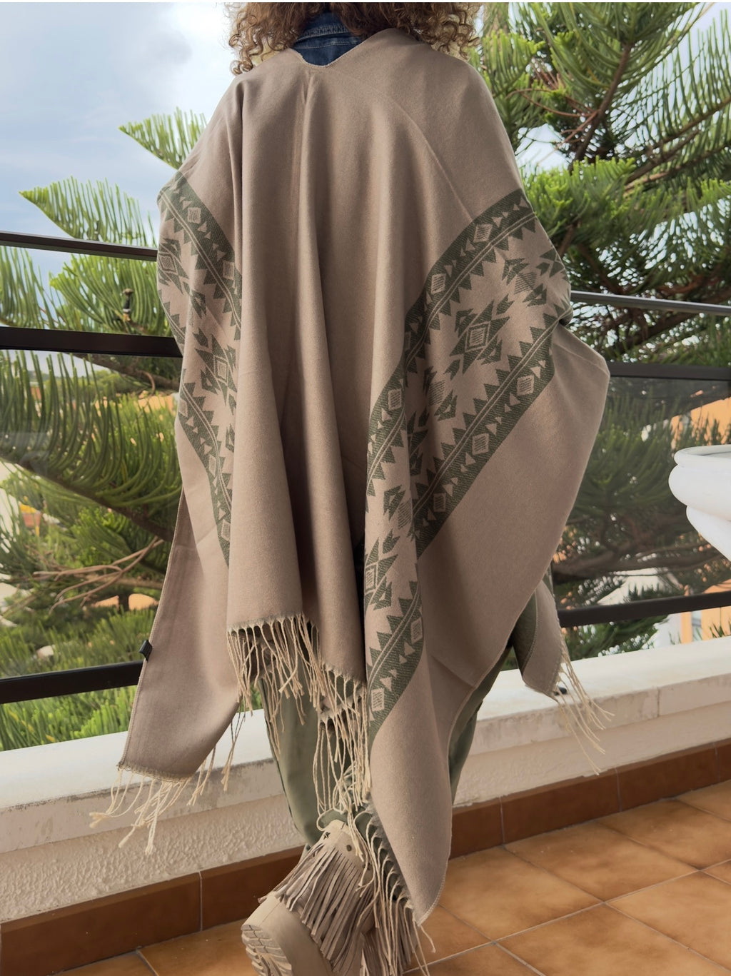 PONCHO ETNIC KAKI