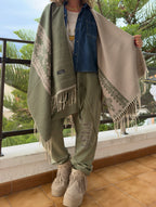 PONCHO ETNIC KAKI